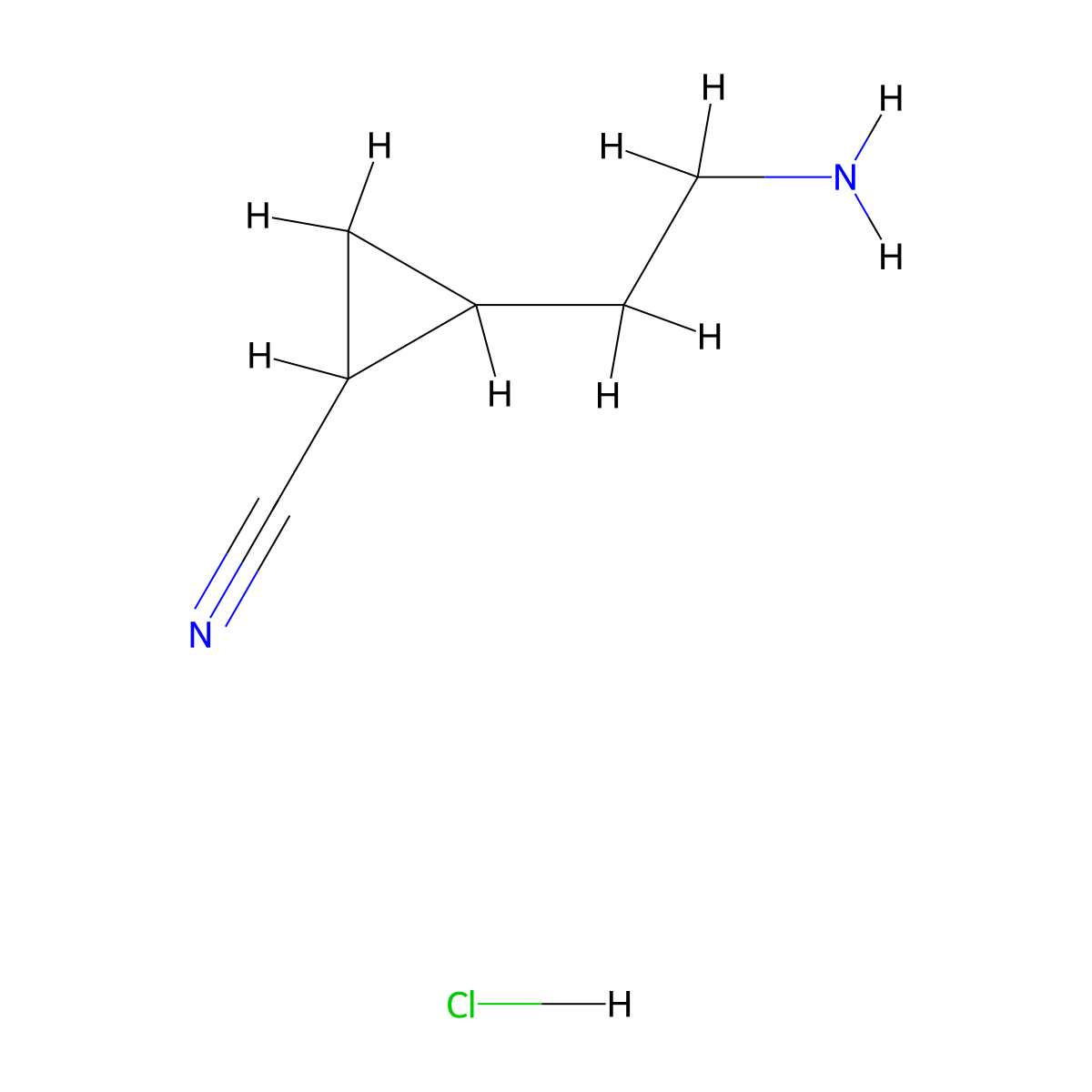 2-(2-Aminoethyl)cyclopropane-1-carbonitrilehydrochloride molecular structure, CAS 2839144-75-9
