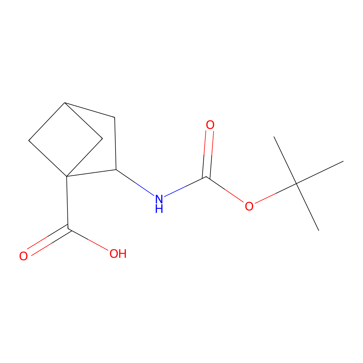 2-(((Tert-butoxy)carbonyl)amino)bicyclo(2.1.1)hexane-1-carboxylic acid molecular structure, CAS 2839152-31-5