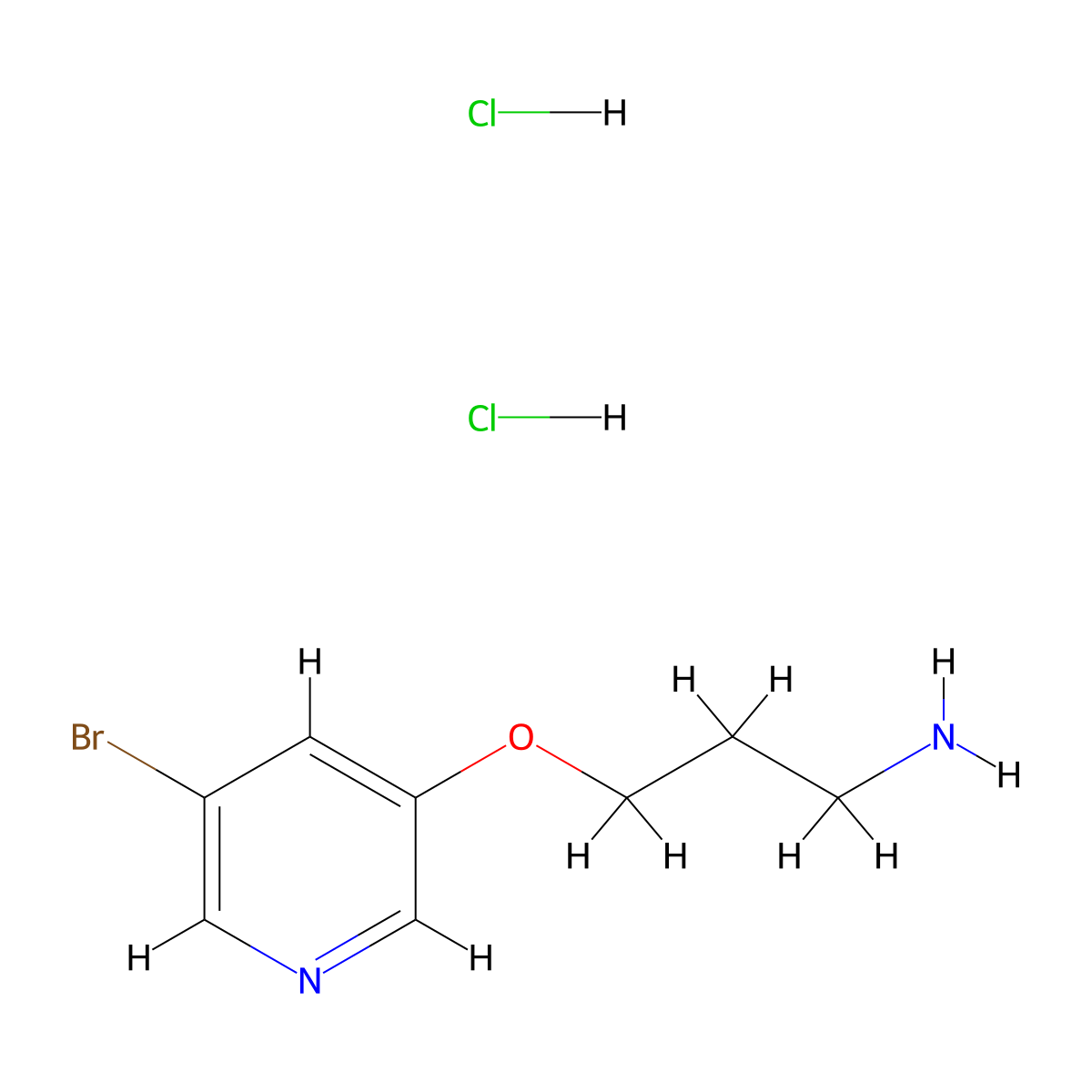 3-[(5-Bromopyridin-3-yl)oxy]propan-1-amine dihydrochloride molecular structure, CAS 2839156-26-0