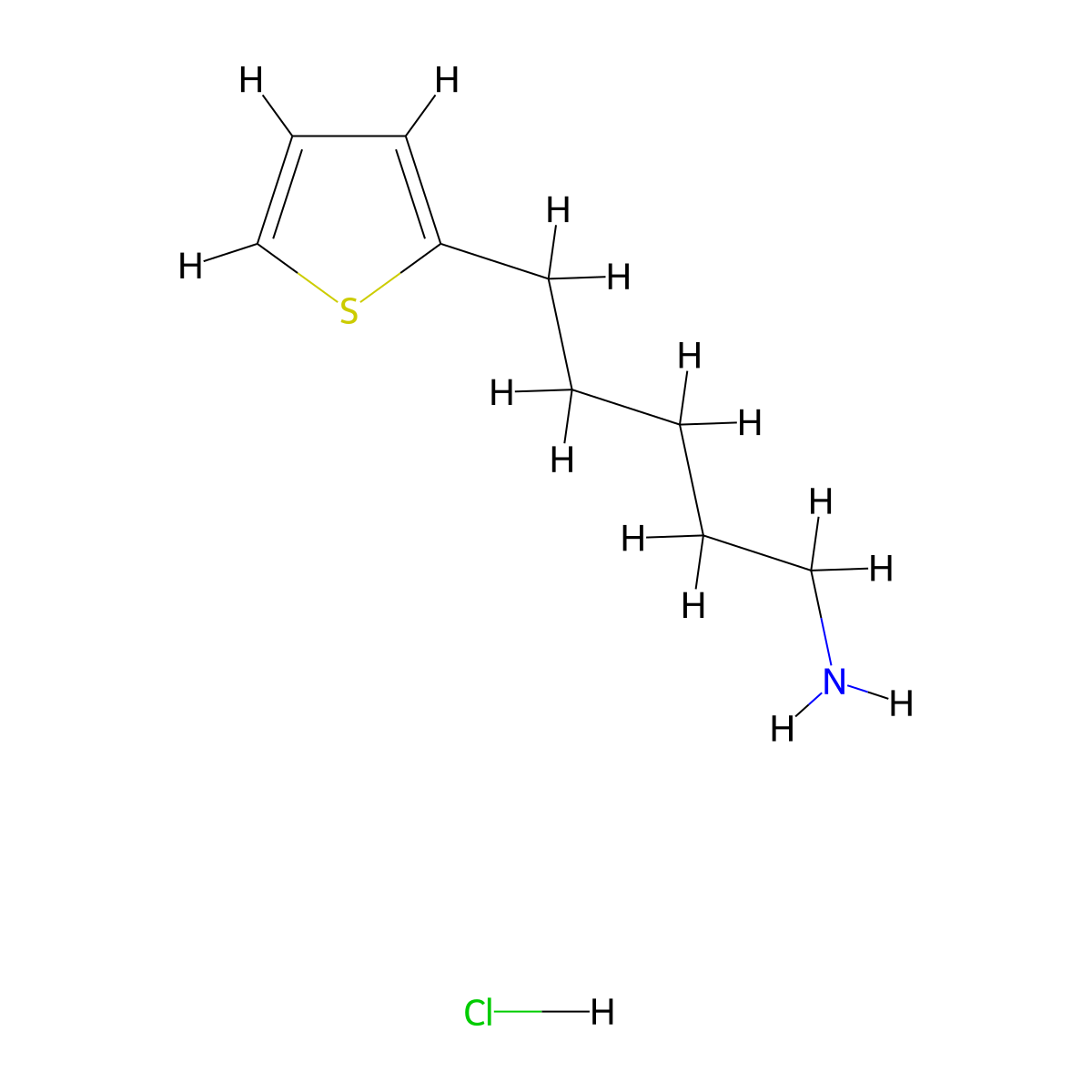 5-(Thiophen-2-yl)pentan-1-aminehydrochloride molecular structure, CAS 2839156-31-7