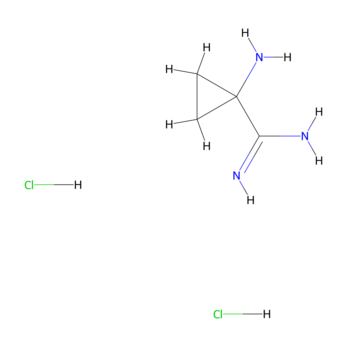 1-Aminocyclopropane-1-carboximidamidedihydrochloride molecular structure, CAS 2839156-34-0