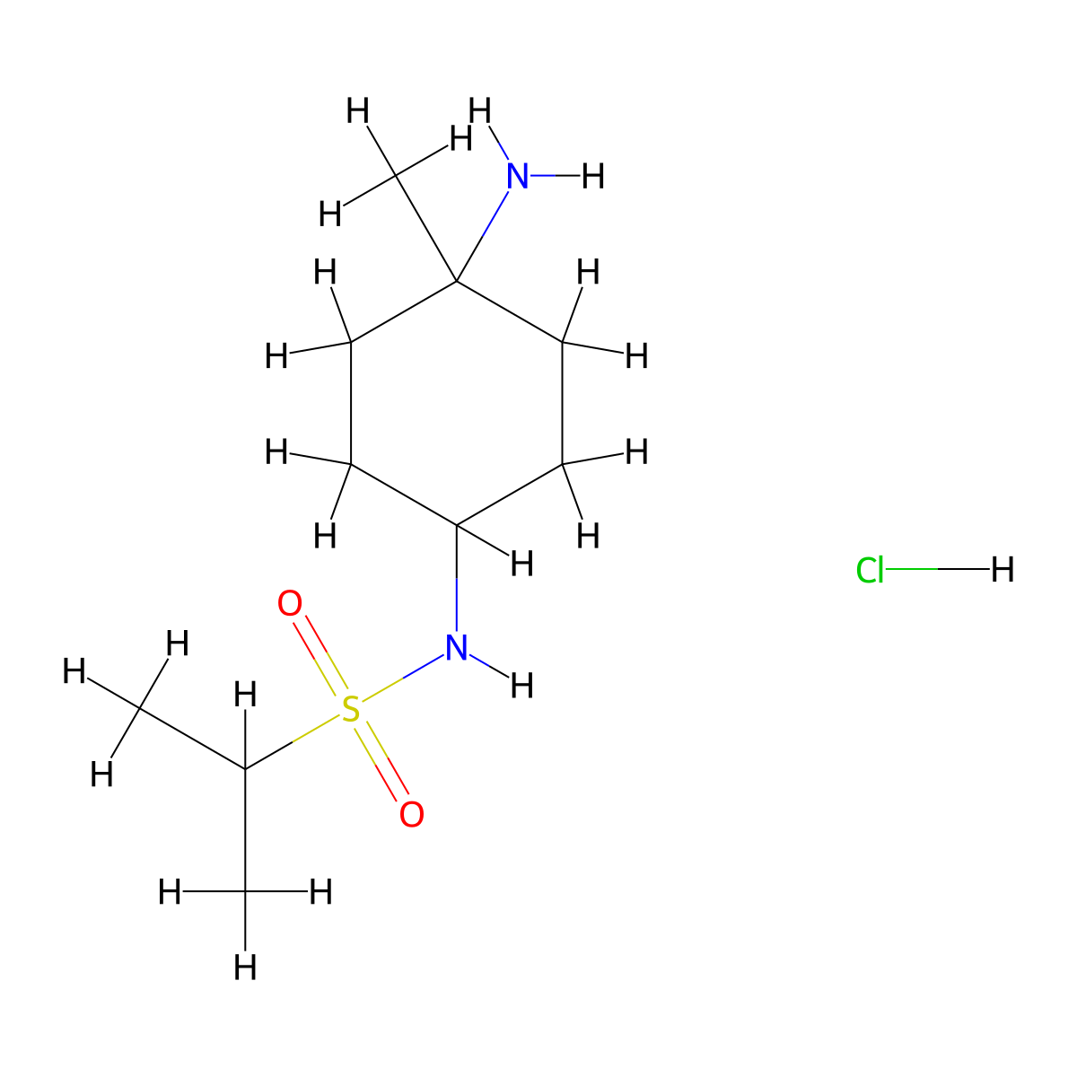 N-(4-amino-4-methylcyclohexyl)propane-2-sulfonamide hydrochloride molecular structure, CAS 2839156-37-3