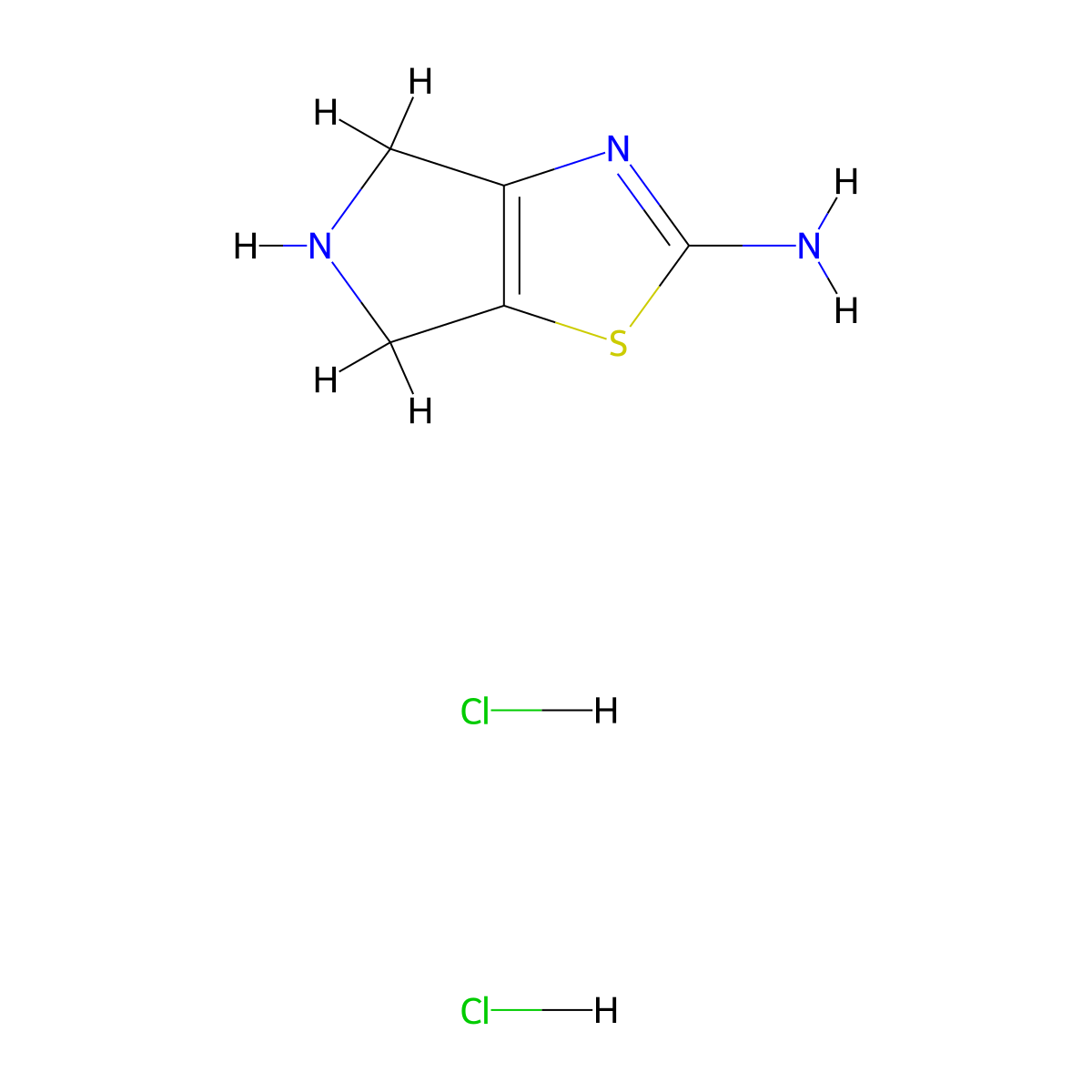 4H,5H,6H-pyrrolo[3,4-d][1,3]thiazol-2-amine dihydrochloride molecular structure, CAS 2839156-43-1