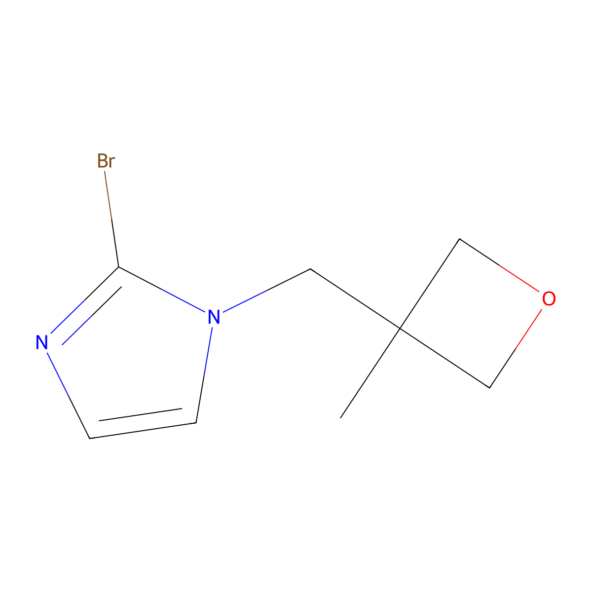 2-bromo-1-[(3-methyloxetan-3-yl)methyl]-1H-imidazole molecular structure, CAS 2839156-45-3
