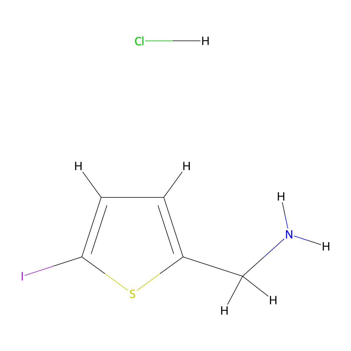 1-(5-Iodothiophen-2-yl)methanamine hydrochloride molecular structure, CAS 2839156-47-5