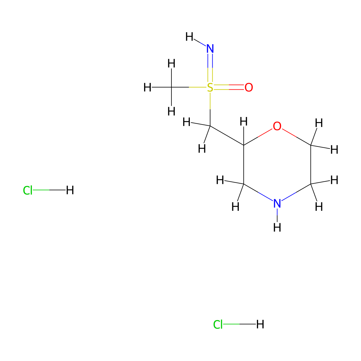 Imino(methyl)[(morpholin-2-yl)methyl]-lambda6-sulfanone dihydrochloride molecular structure, CAS 2839156-49-7