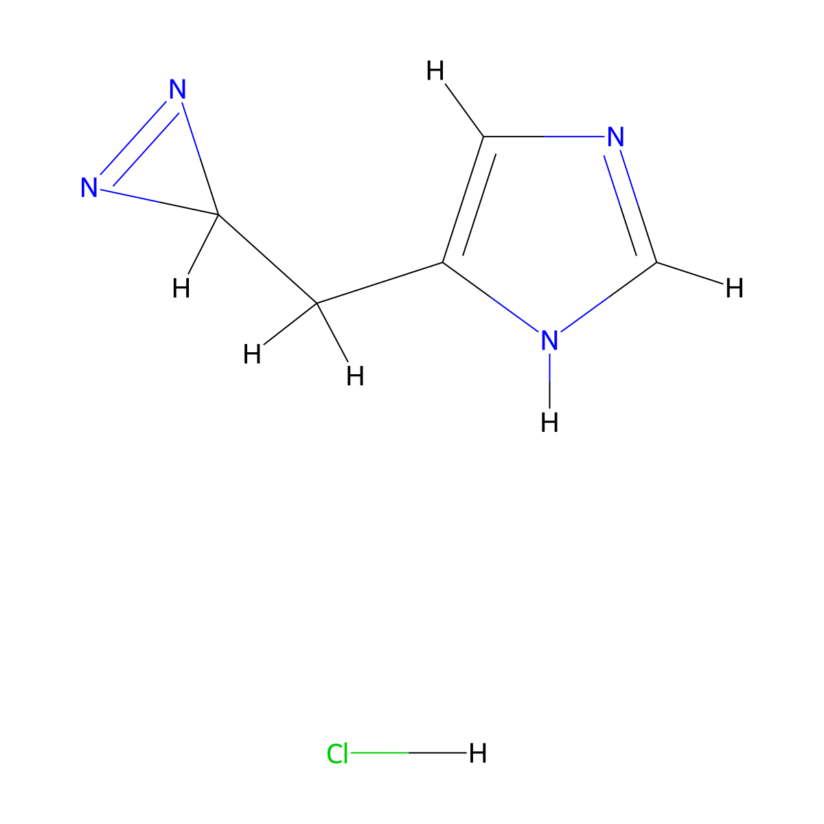4-((3H-diazirin-3-yl)methyl)-1H-imidazole hydrochloride molecular structure, CAS 2839156-52-2
