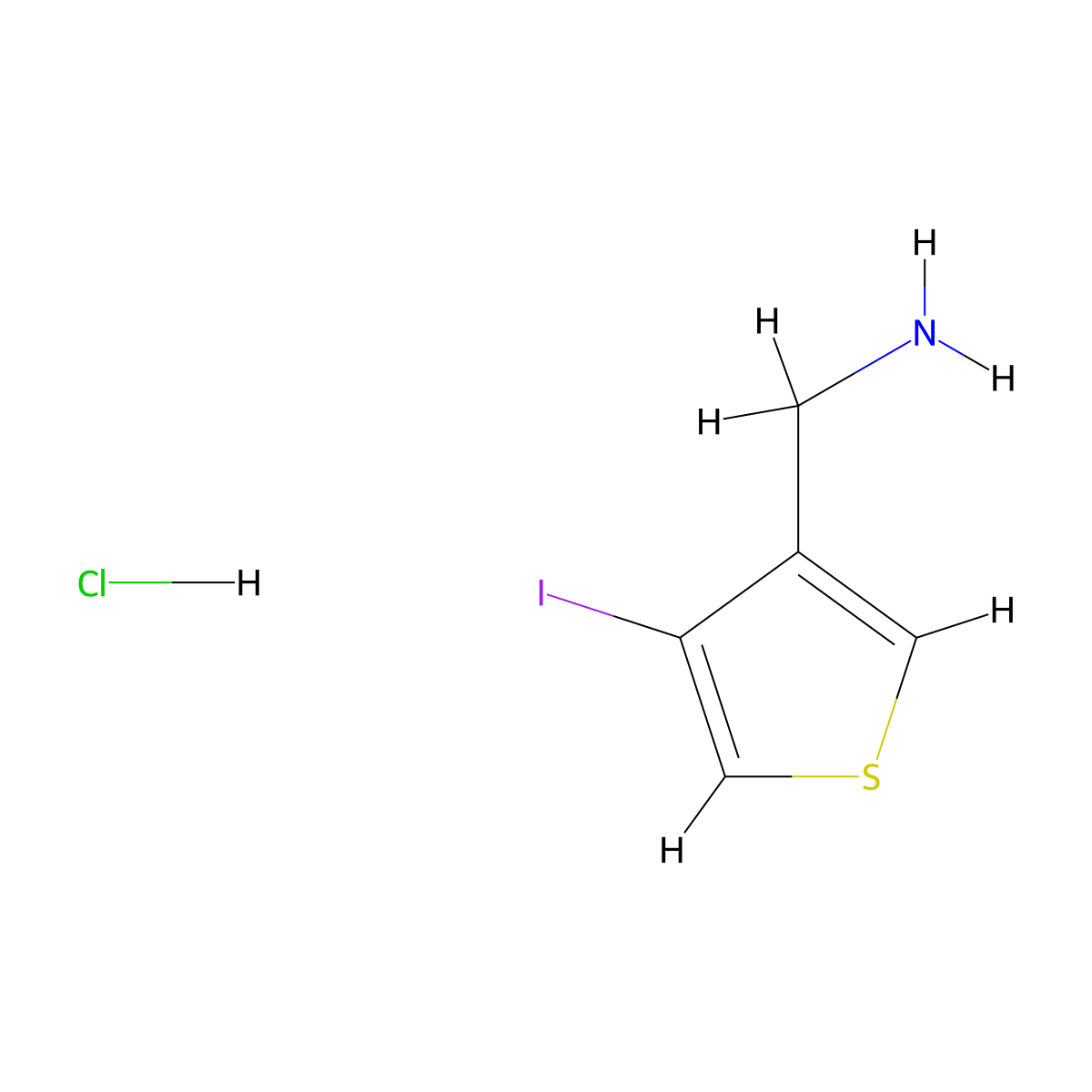 1-(4-Iodothiophen-3-yl)methanamine hydrochloride molecular structure, CAS 2839156-53-3
