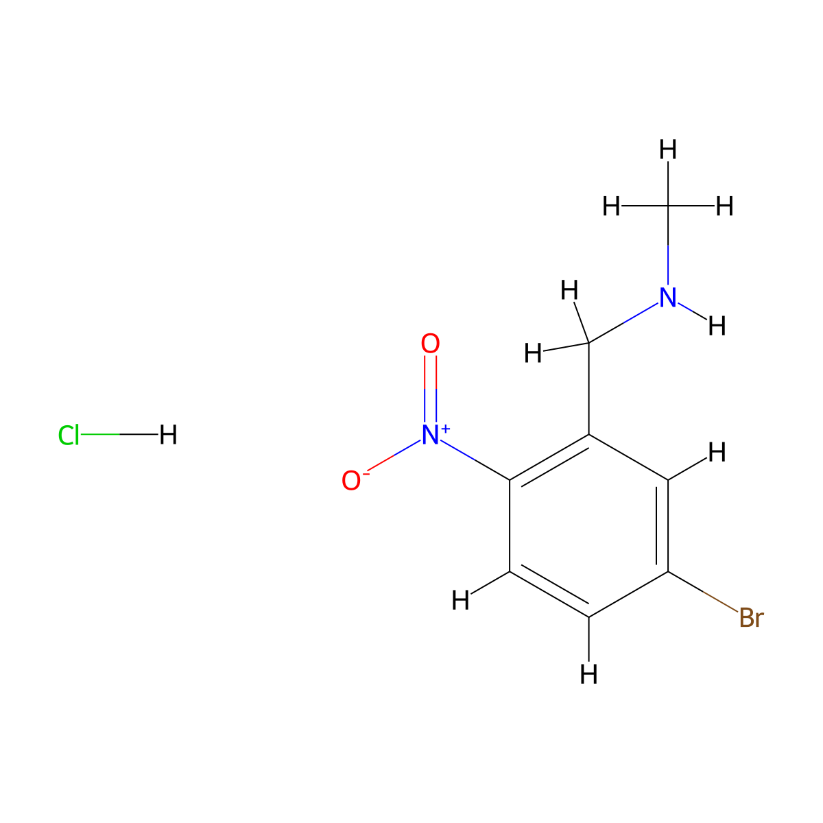 [(5-Bromo-2-nitrophenyl)methyl](methyl)aminehydrochloride molecular structure, CAS 2839156-54-4