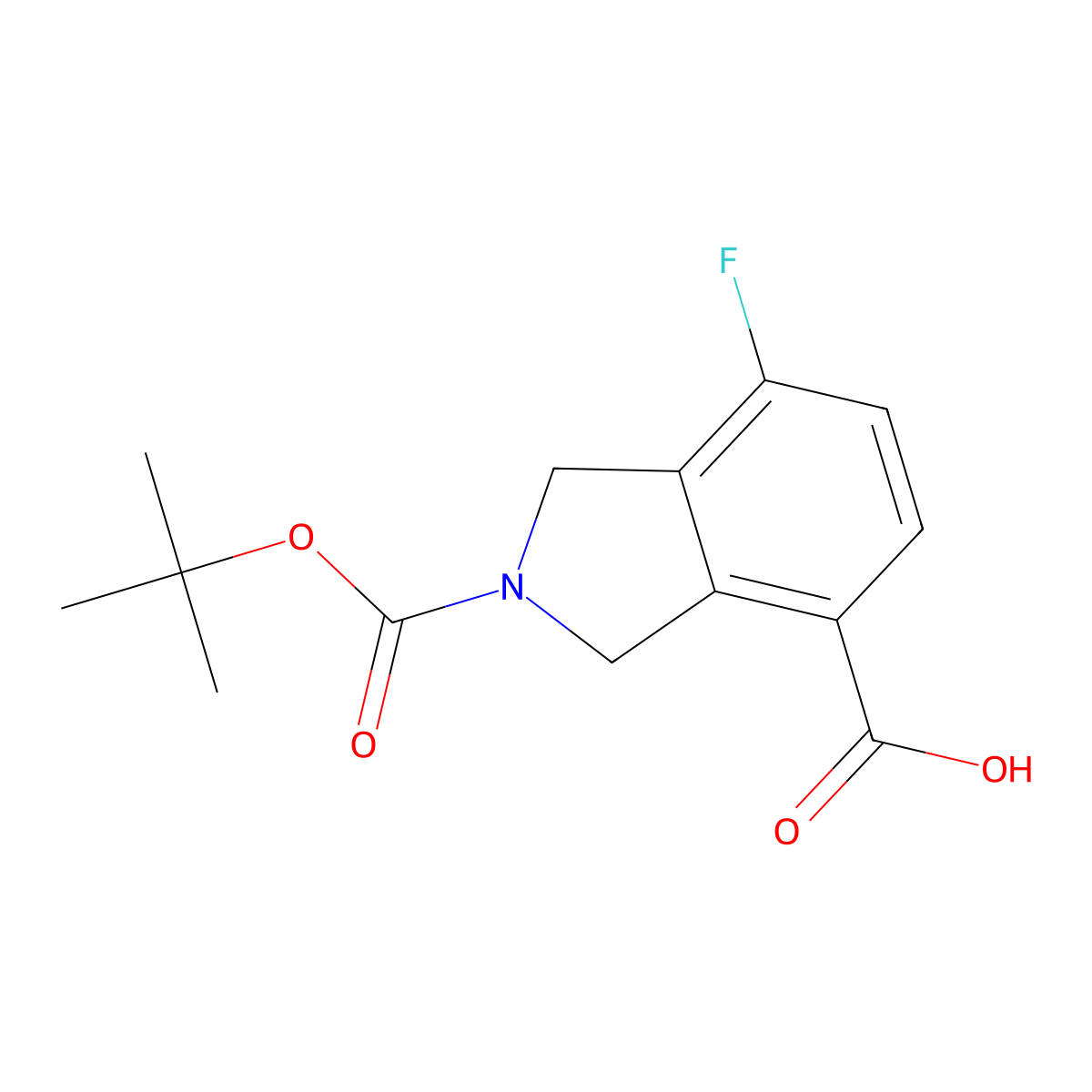 2-[(tert-butoxy)carbonyl]-7-fluoro-2,3-dihydro-1H-isoindole-4-carboxylic acid molecular structure, CAS 2839156-56-6