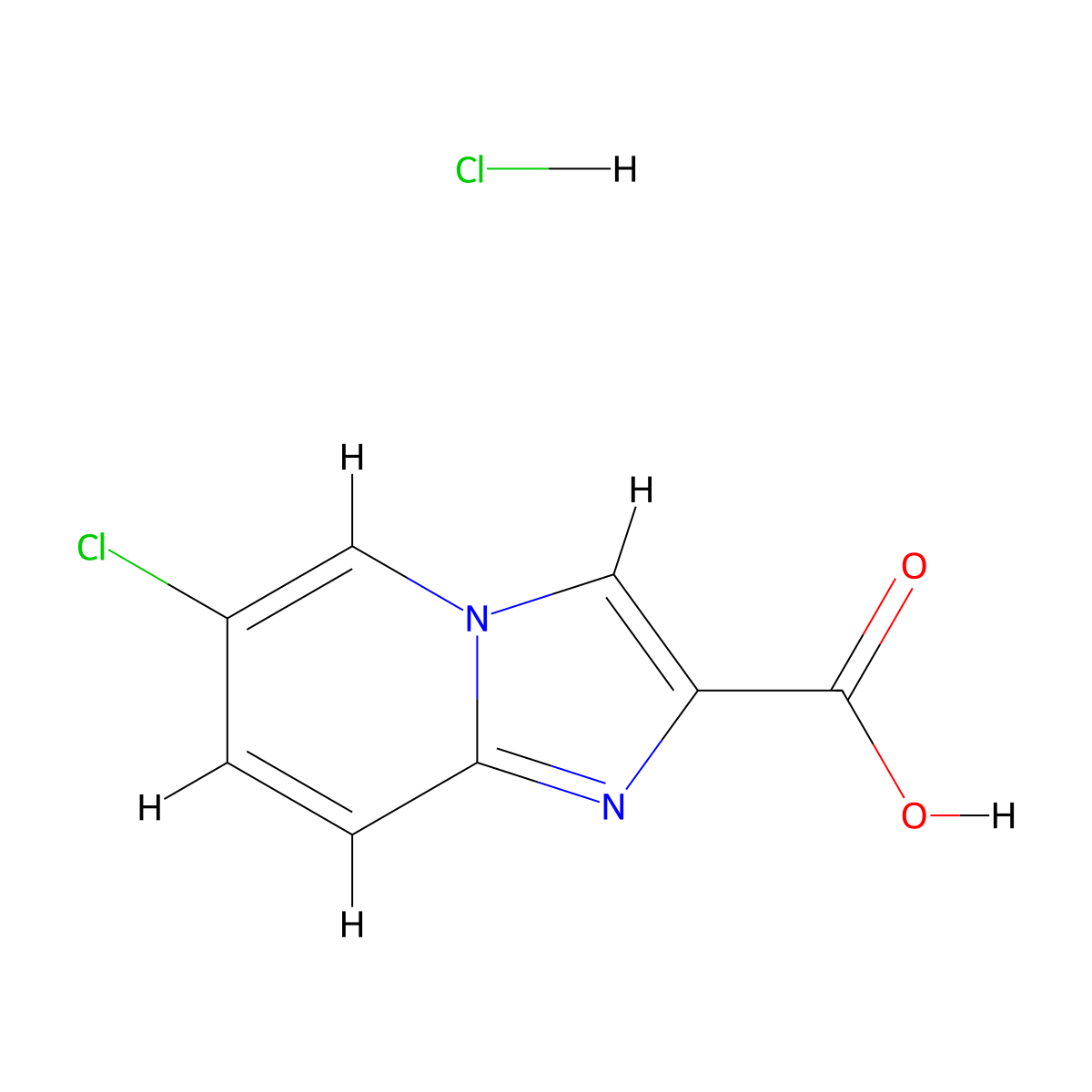 6-Chloroimidazo[1,2-a]pyridine-2-carboxylic acid hydrochloride molecular structure, CAS 2839156-57-7