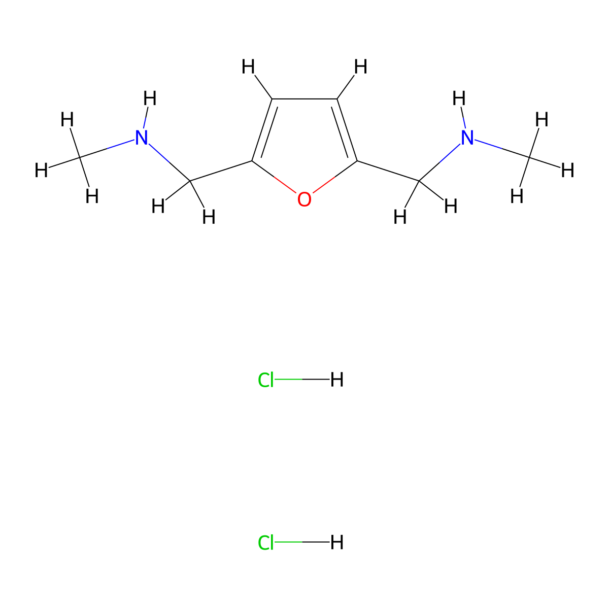 Methyl({5-[(methylamino)methyl]furan-2-yl}methyl)aminedihydrochloride molecular structure, CAS 2839156-63-5
