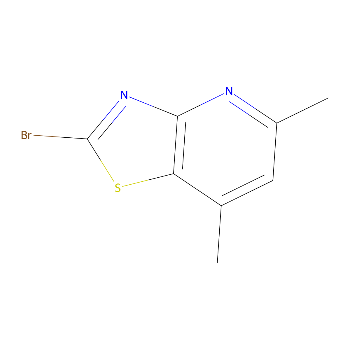 2-Bromo-5,7-dimethyl-[1,3]thiazolo[4,5-b]pyridine molecular structure, CAS 2839156-73-7