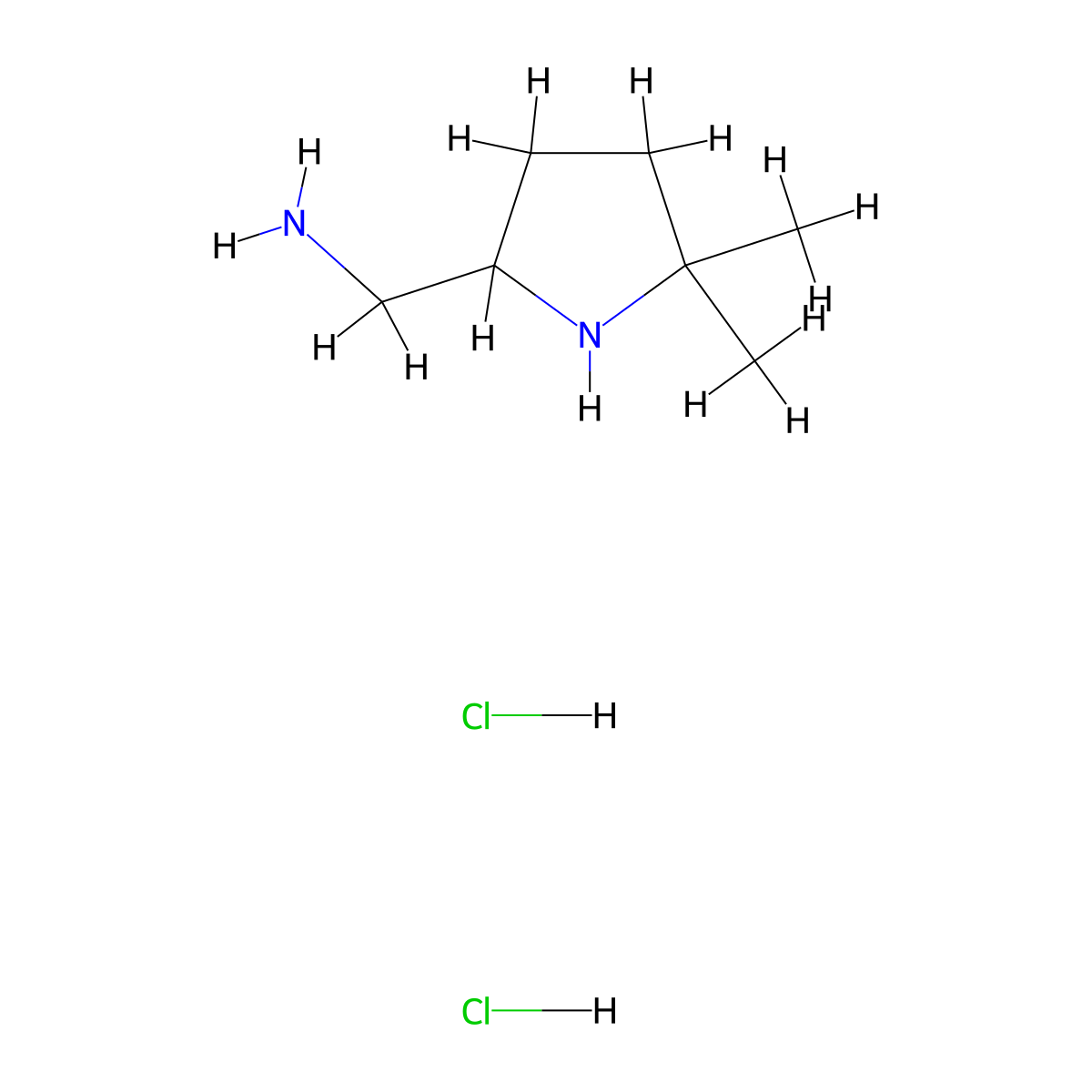 1-(5,5-Dimethylpyrrolidin-2-yl)methanamine dihydrochloride molecular structure, CAS 2839156-74-8