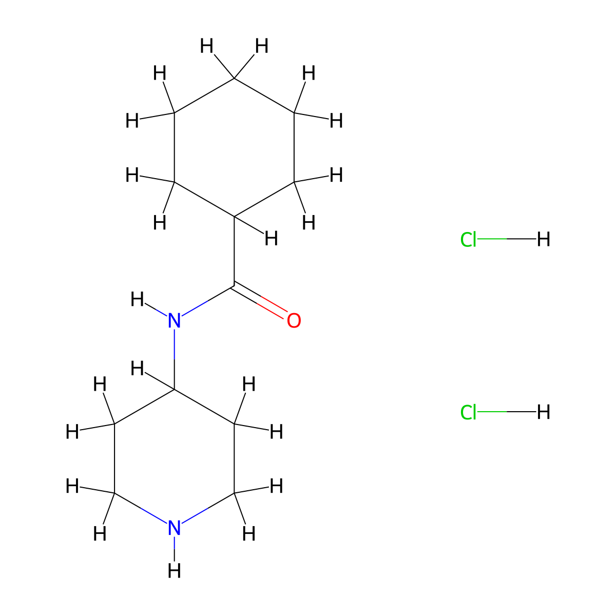 N-(piperidin-4-yl)cyclohexanecarboxamide dihydrochloride molecular structure, CAS 2839156-77-1