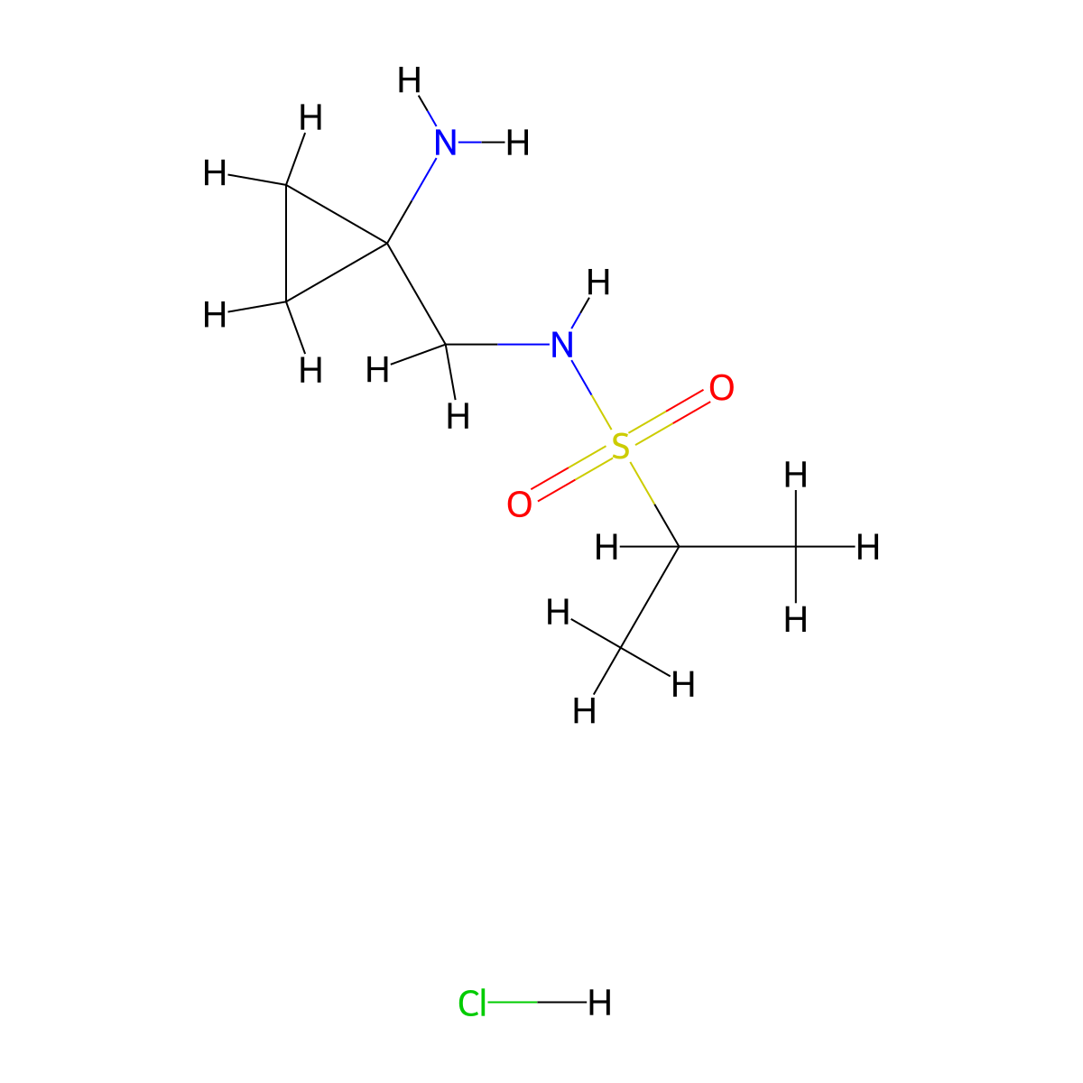 N-[(1-aminocyclopropyl)methyl]propane-2-sulfonamide hydrochloride molecular structure, CAS 2839156-80-6