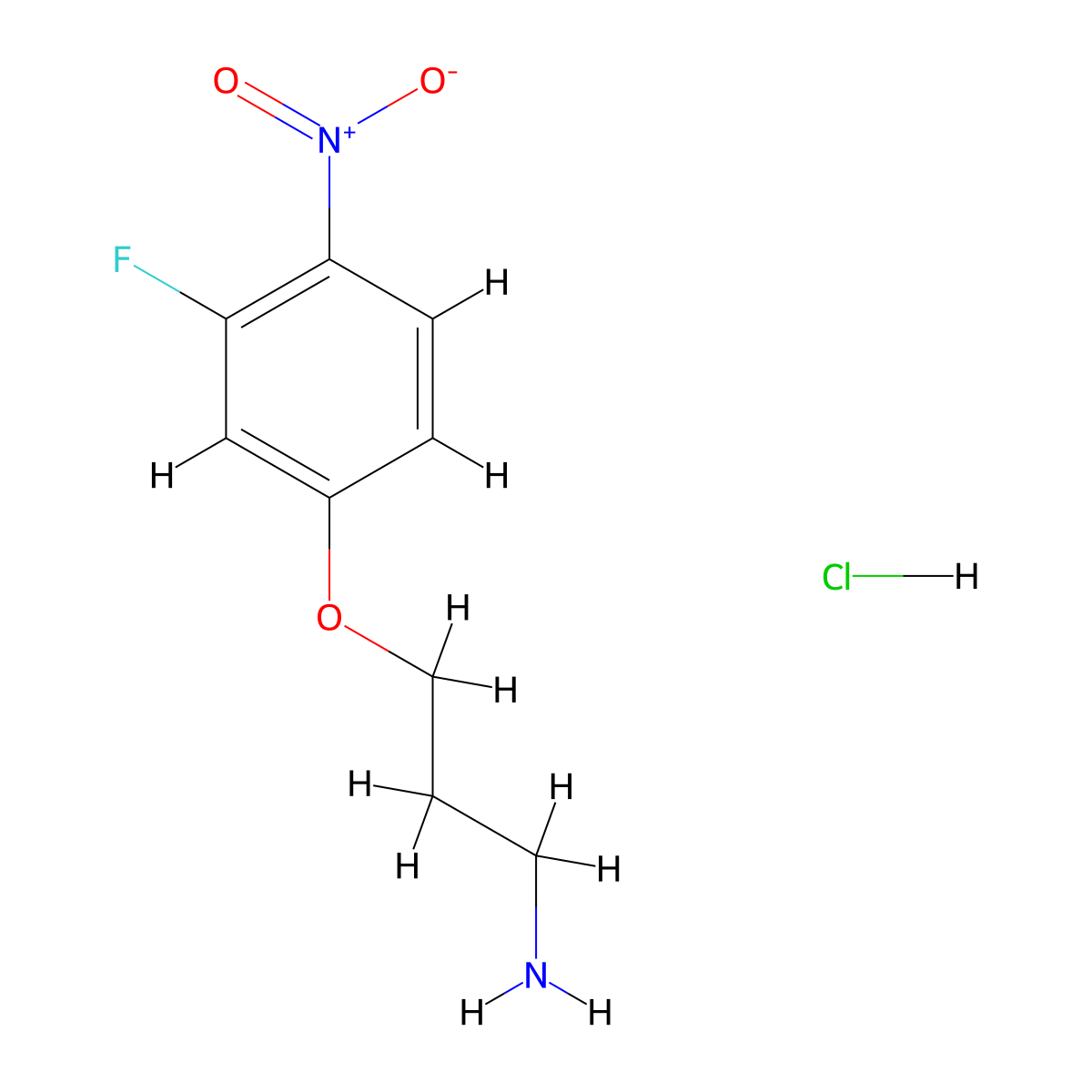 3-(3-Fluoro-4-nitrophenoxy)propan-1-amine hydrochloride molecular structure, CAS 2839156-81-7