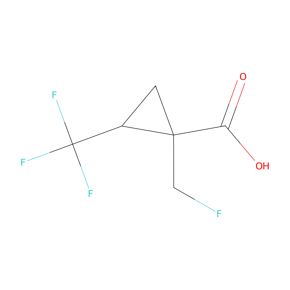 1-(Fluoromethyl)-2-(trifluoromethyl)cyclopropane-1-carboxylic acid molecular structure, CAS 2839156-90-8