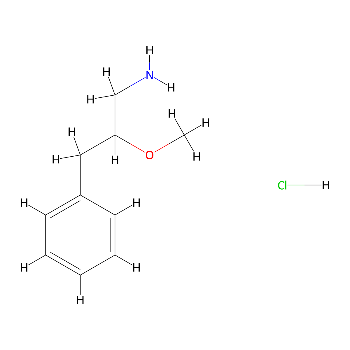 2-Methoxy-3-phenylpropan-1-aminehydrochloride molecular structure, CAS 2839156-95-3
