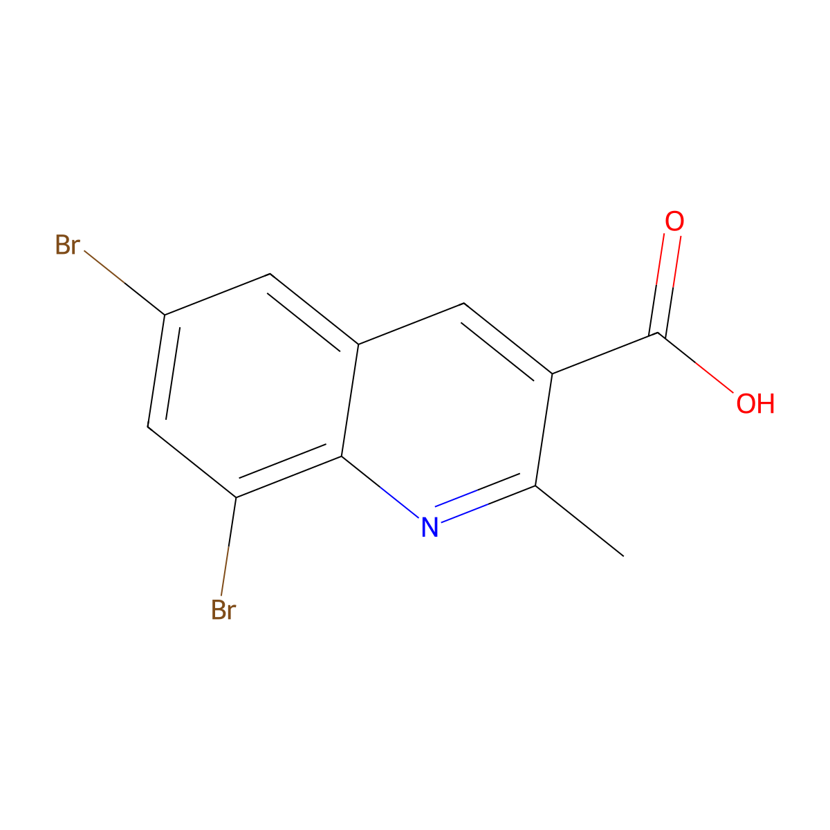 6,8-Dibromo-2-methylquinoline-3-carboxylicacid molecular structure, CAS 2839157-00-3