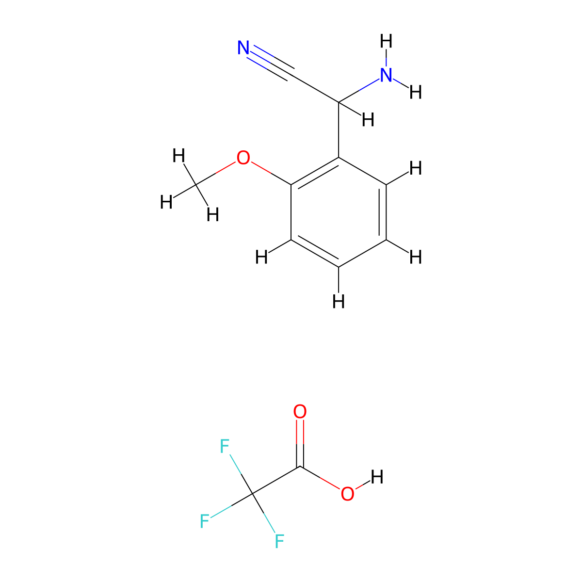 2-Amino-2-(2-methoxyphenyl)acetonitrile,trifluoroaceticacid molecular structure, CAS 2839157-03-6