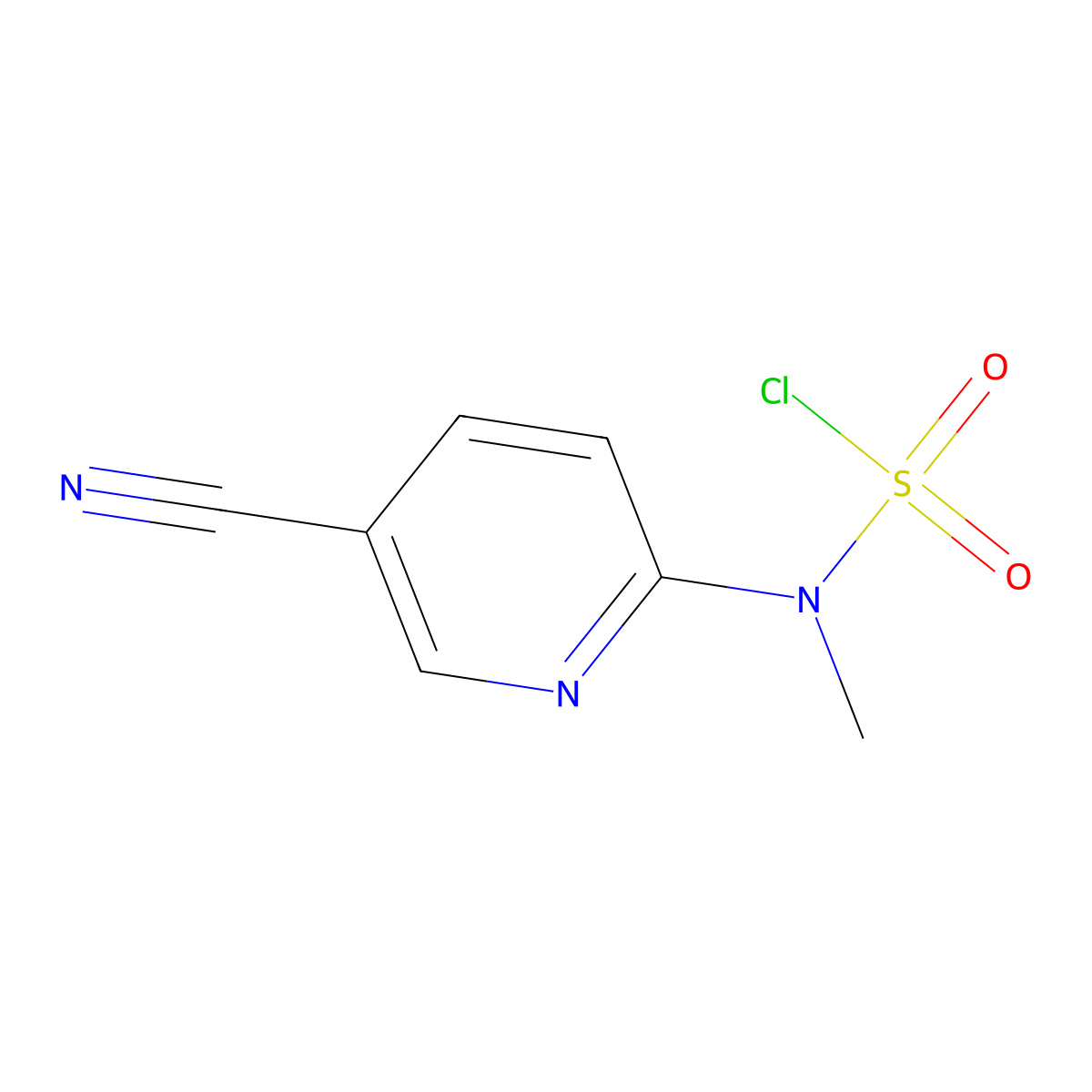 N-(5-cyanopyridin-2-yl)-N-methylsulfamoyl chloride molecular structure, CAS 2839157-07-0