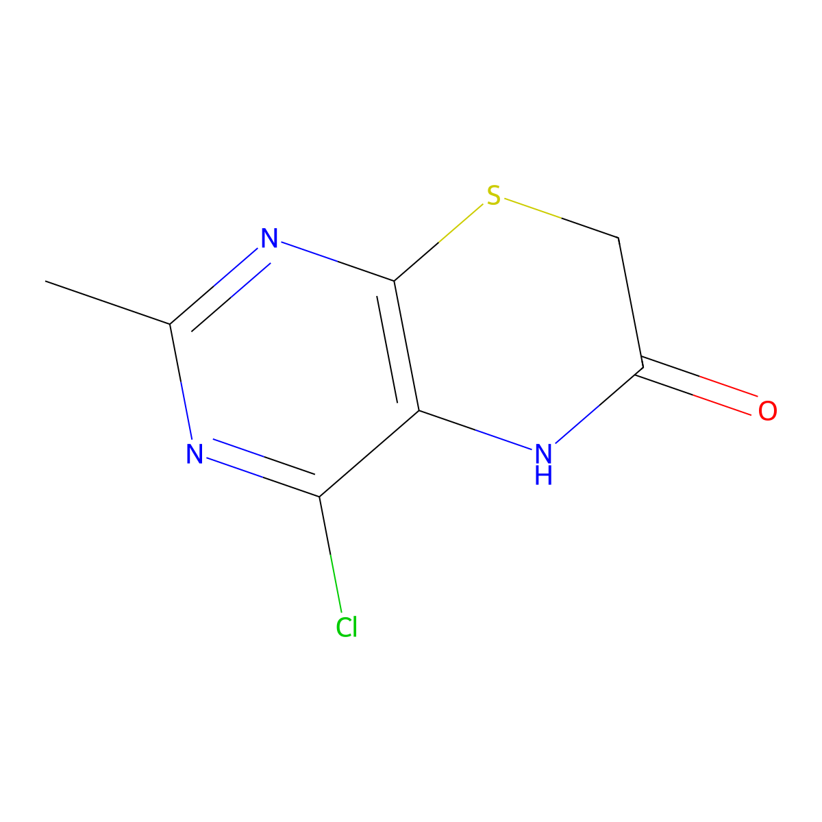 4-chloro-2-methyl-5H,6H,7H-pyrimido[4,5-b][1,4]thiazin-6-one molecular structure, CAS 2839157-17-2