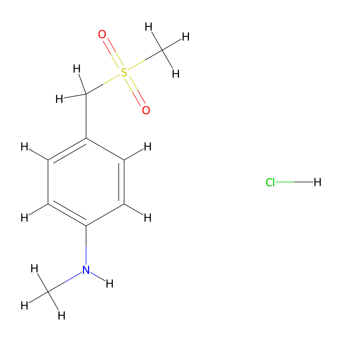 4-(methanesulfonylmethyl)-N-methylaniline hydrochloride molecular structure, CAS 2839157-26-3