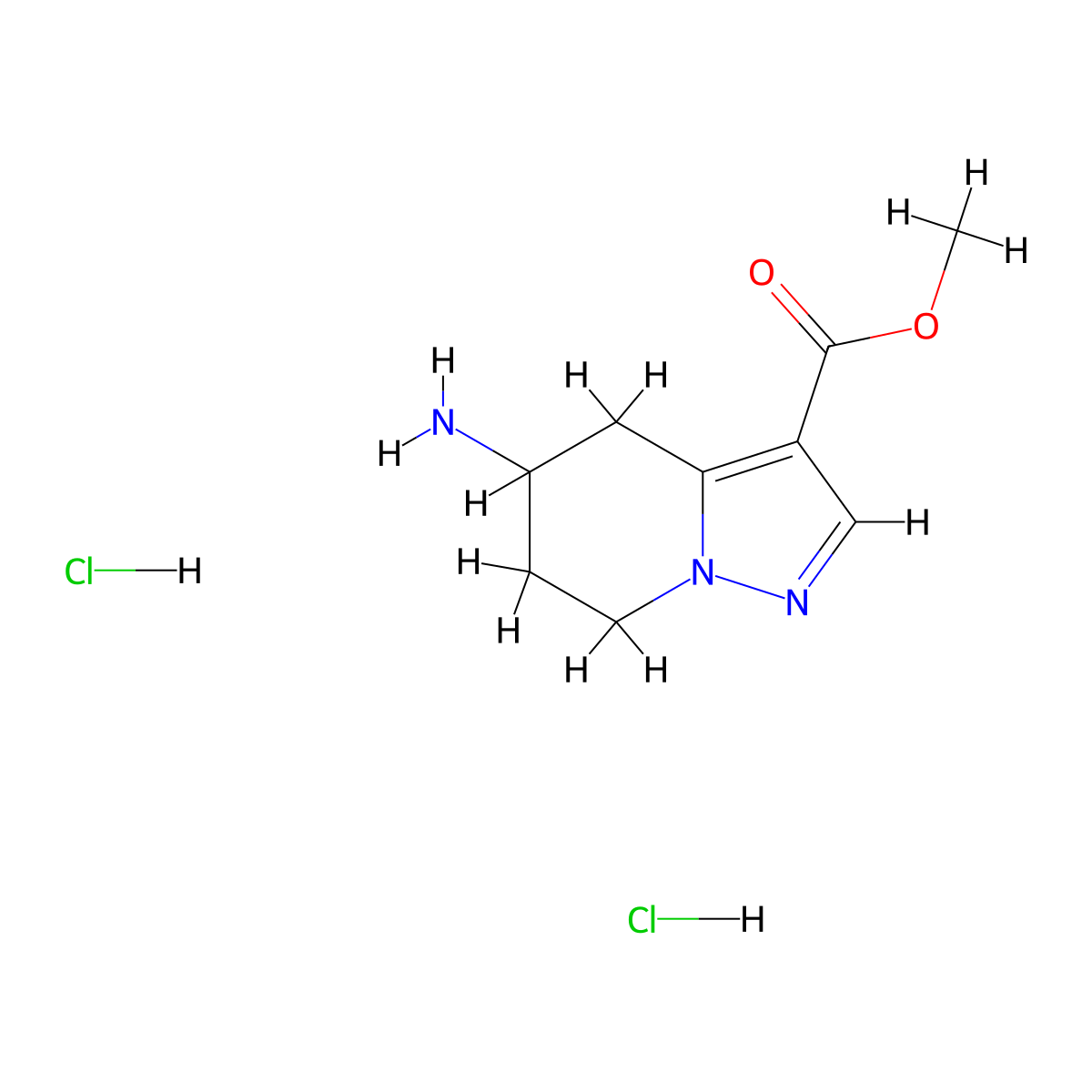 methyl5-amino-4H,5H,6H,7H-pyrazolo[1,5-a]pyridine-3-carboxylatedihydrochloride molecular structure, CAS 2839157-28-5