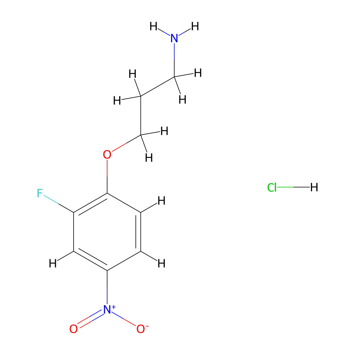 3-(2-Fluoro-4-nitrophenoxy)propan-1-amine hydrochloride molecular structure, CAS 2839157-30-9