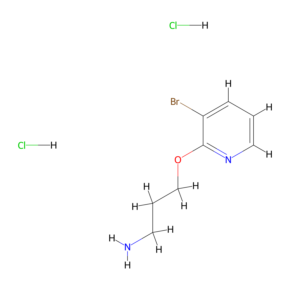 3-[(3-Bromopyridin-2-yl)oxy]propan-1-amine dihydrochloride molecular structure, CAS 2839157-31-0