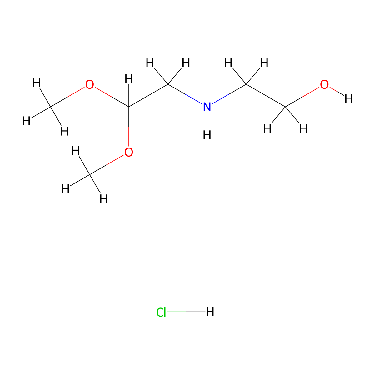 2-[(2,2-Dimethoxyethyl)amino]ethan-1-ol hydrochloride molecular structure, CAS 2839157-39-8