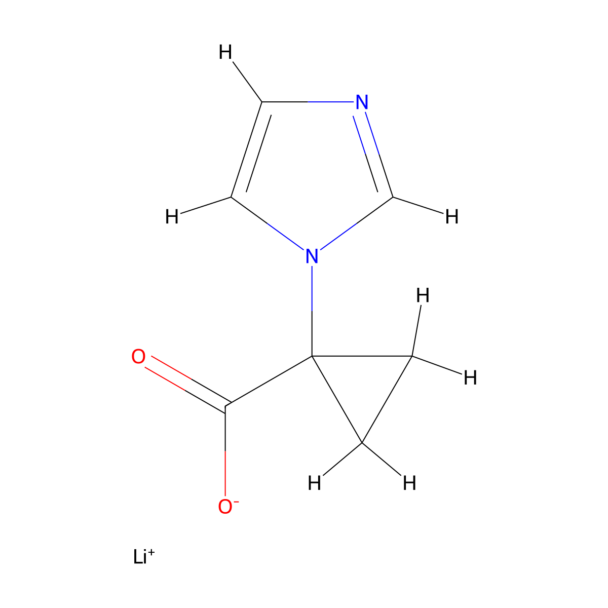 lithium(1+) 1-(1H-imidazol-1-yl)cyclopropane-1-carboxylate molecular structure, CAS 2839157-43-4