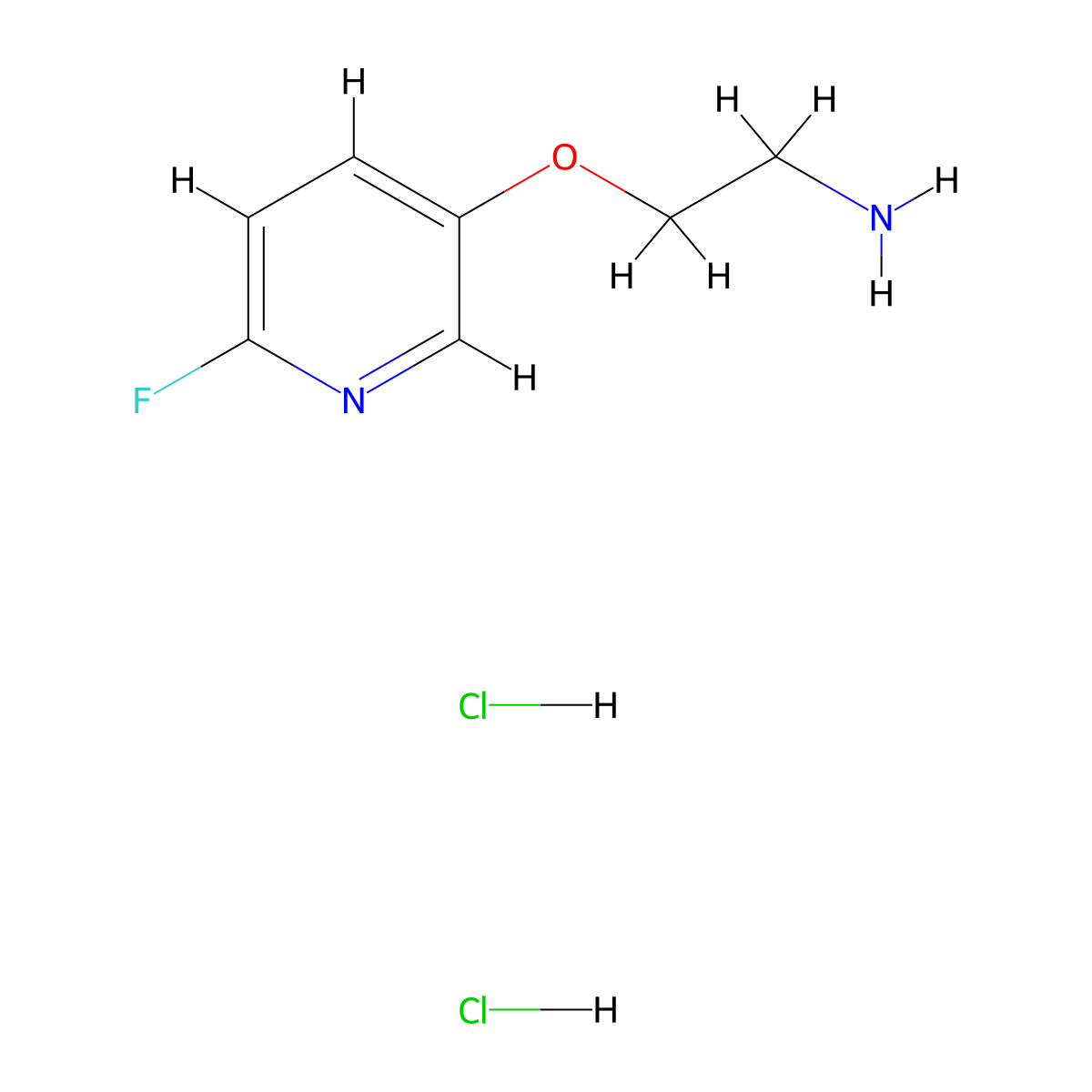 2-[(6-Fluoropyridin-3-yl)oxy]ethan-1-amine dihydrochloride molecular structure, CAS 2839157-44-5