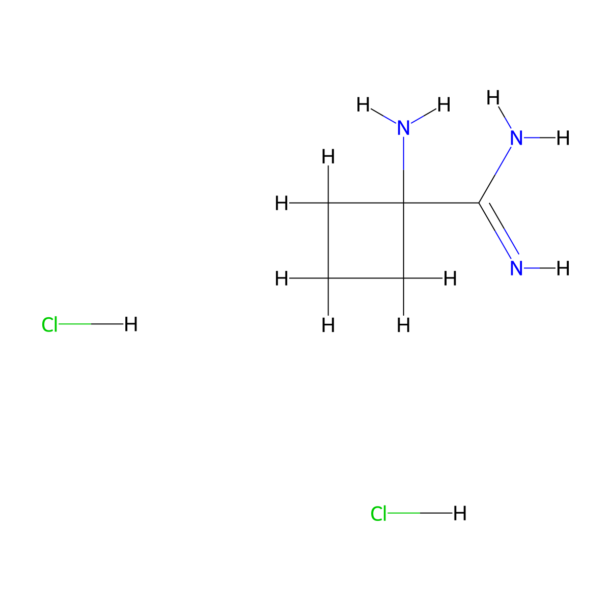 1-Aminocyclobutane-1-carboximidamidedihydrochloride molecular structure, CAS 2839157-46-7