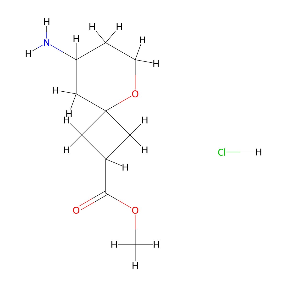 Methyl 8-amino-5-oxaspiro[3.5]nonane-2-carboxylate hydrochloride molecular structure, CAS 2839157-49-0