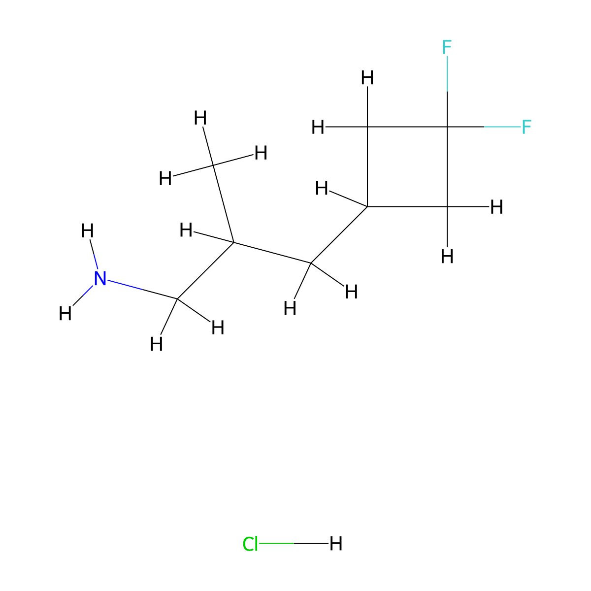 3-(3,3-Difluorocyclobutyl)-2-methylpropan-1-aminehydrochloride molecular structure, CAS 2839157-59-2
