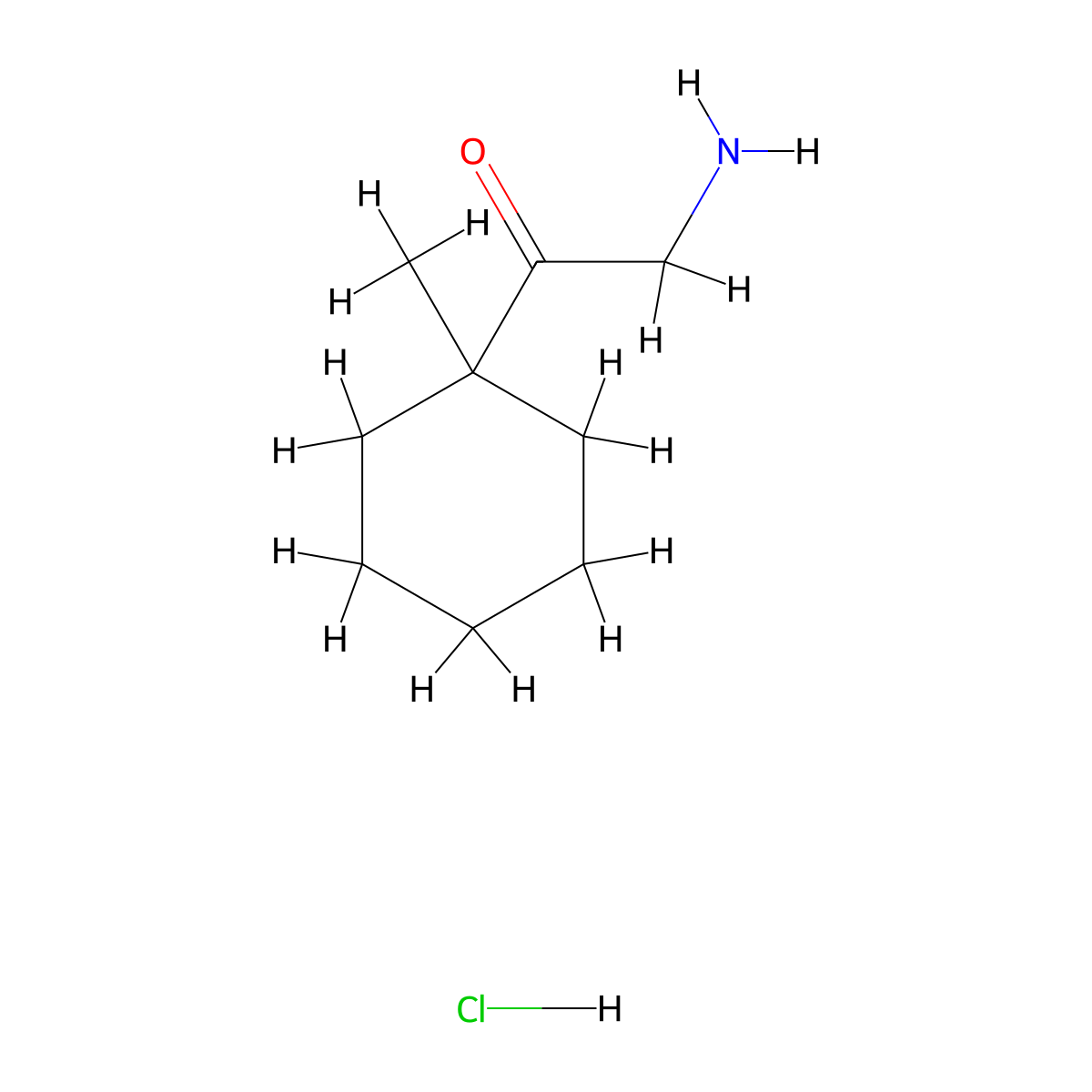2-Amino-1-(1-methylcyclohexyl)ethan-1-one hydrochloride molecular structure, CAS 2839157-61-6