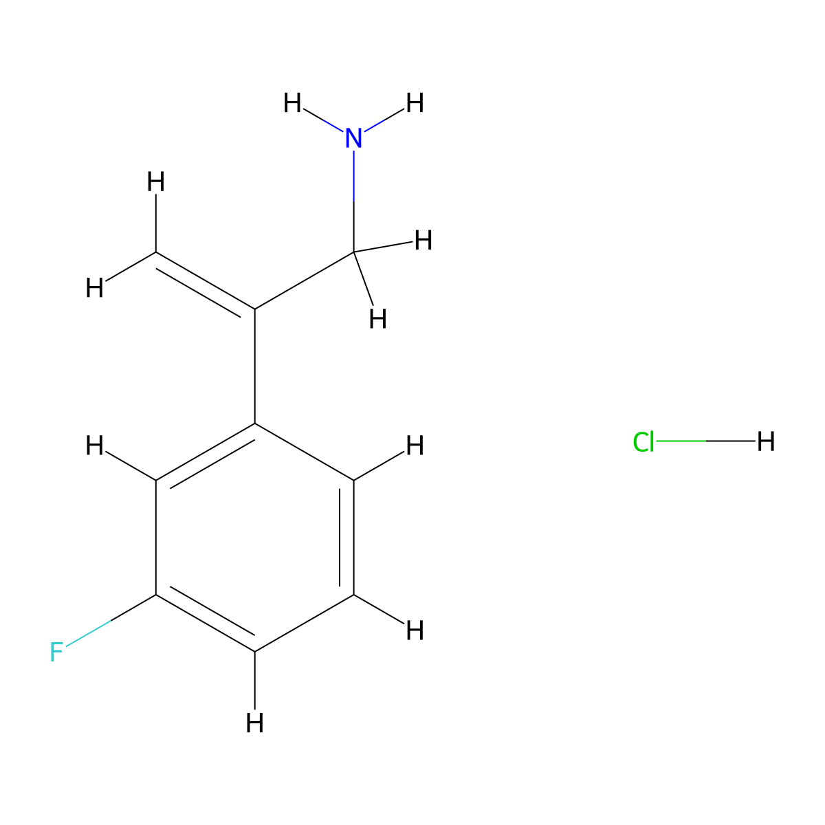 2-(3-Fluorophenyl)prop-2-en-1-aminehydrochloride molecular structure, CAS 2839157-62-7