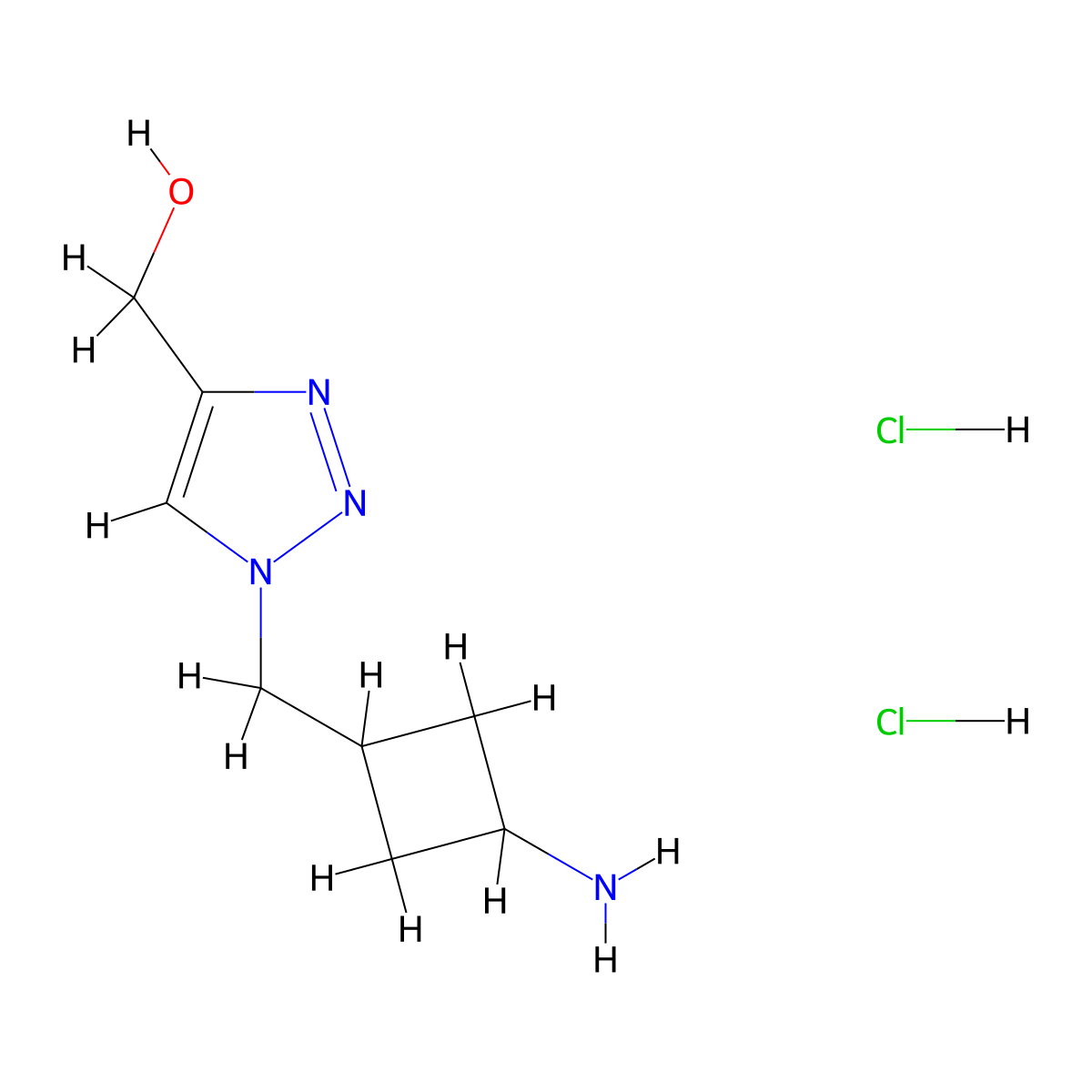{1-[(3-aminocyclobutyl)methyl]-1H-1,2,3-triazol-4-yl}methanol dihydrochloride molecular structure, CAS 2839157-64-9