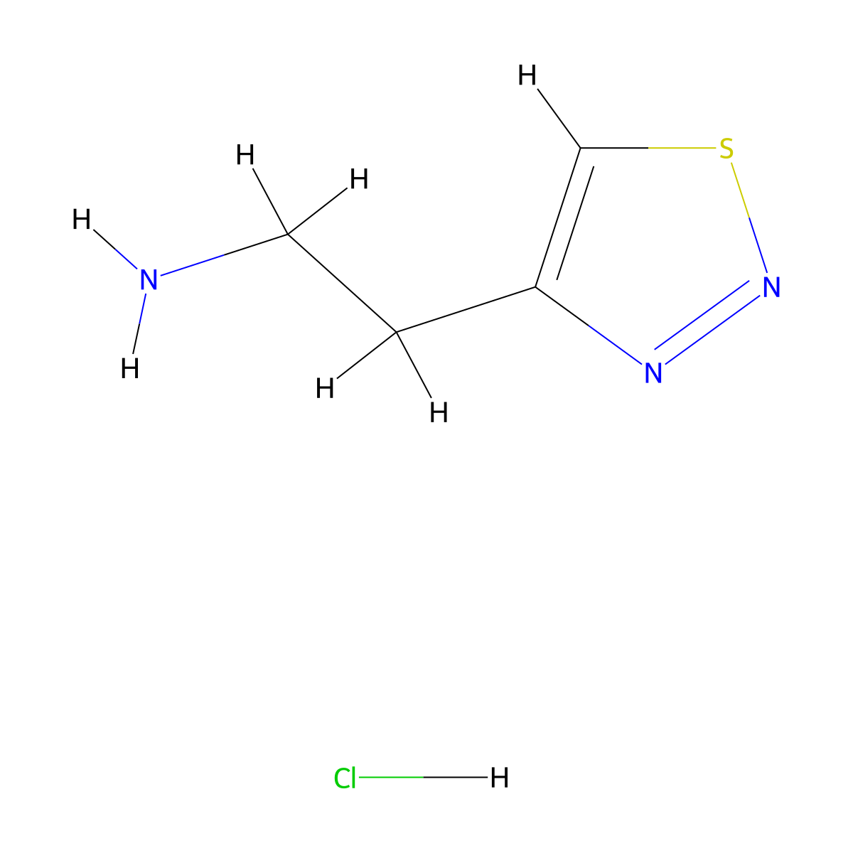 2-(1,2,3-Thiadiazol-4-yl)ethan-1-amine hydrochloride molecular structure, CAS 2839157-72-9
