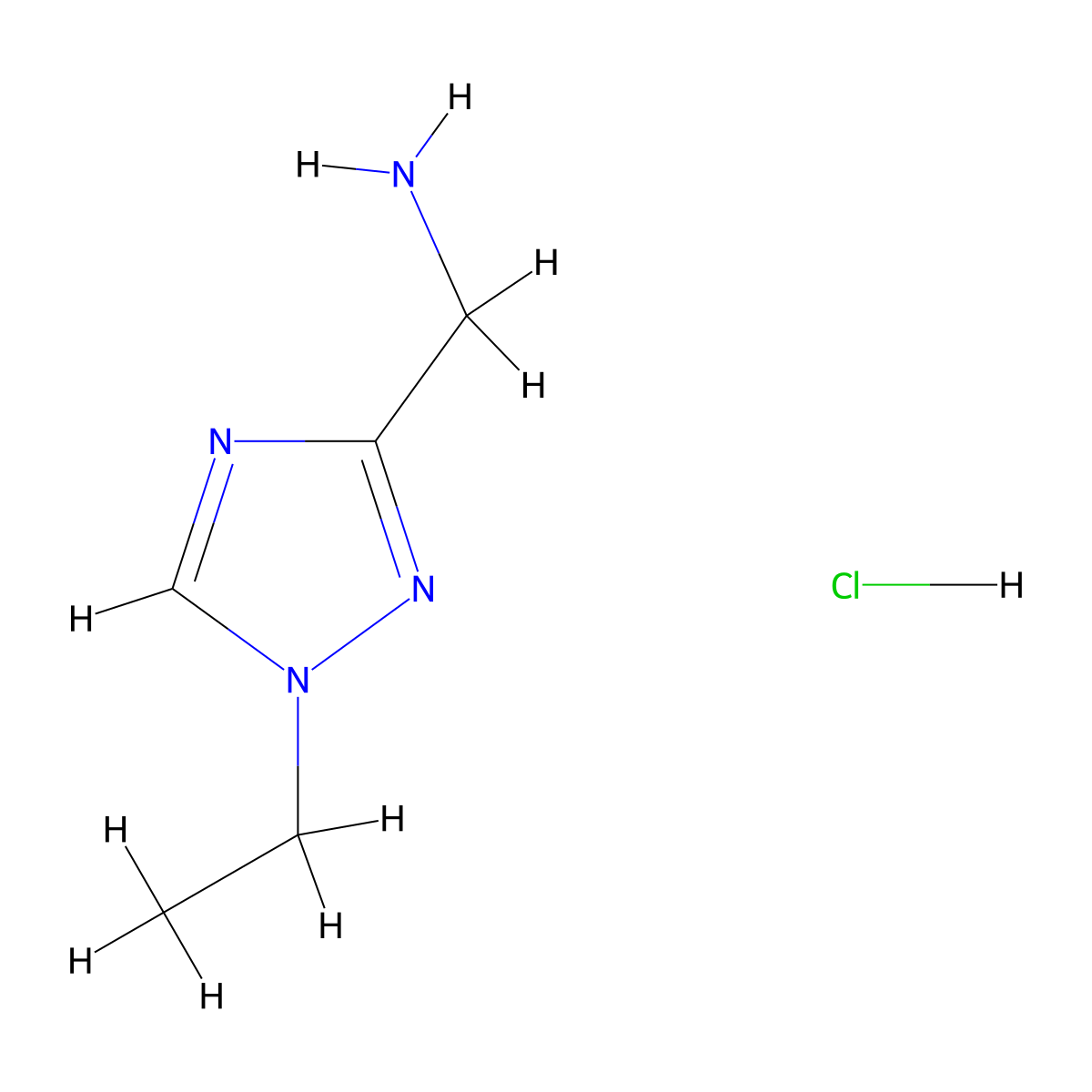 1-(1-ethyl-1H-1,2,4-triazol-3-yl)methanamine hydrochloride molecular structure, CAS 2839157-78-5