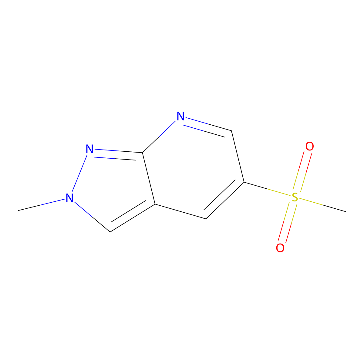 5-methanesulfonyl-2-methyl-2H-pyrazolo[3,4-b]pyridine molecular structure, CAS 2839157-85-4