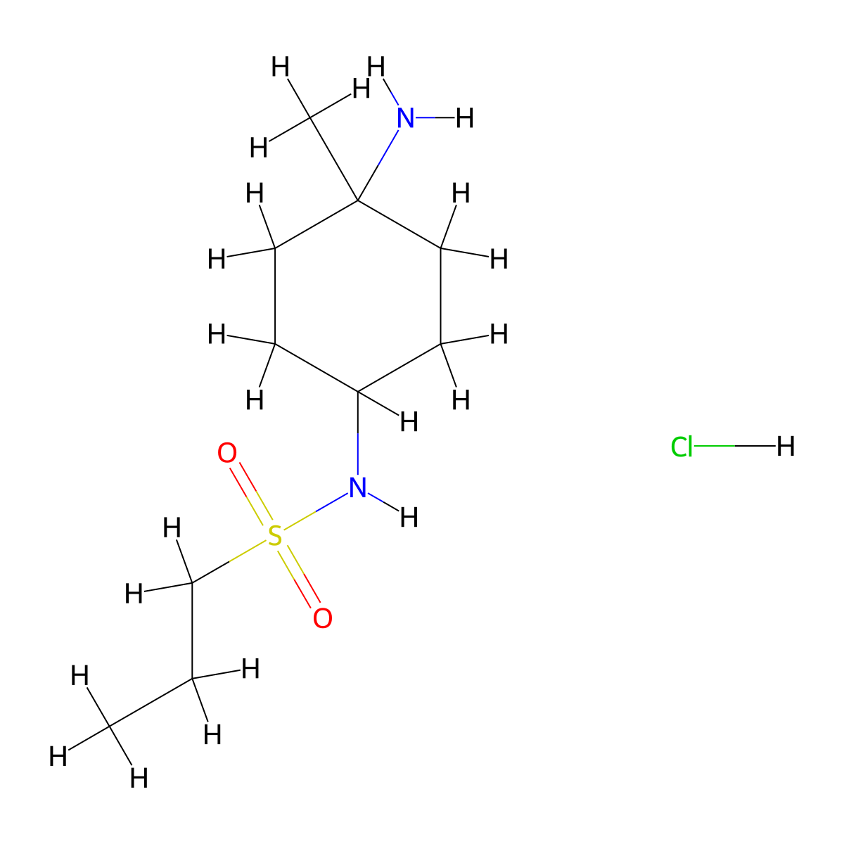 N-(4-amino-4-methylcyclohexyl)propane-1-sulfonamide hydrochloride molecular structure, CAS 2839157-87-6