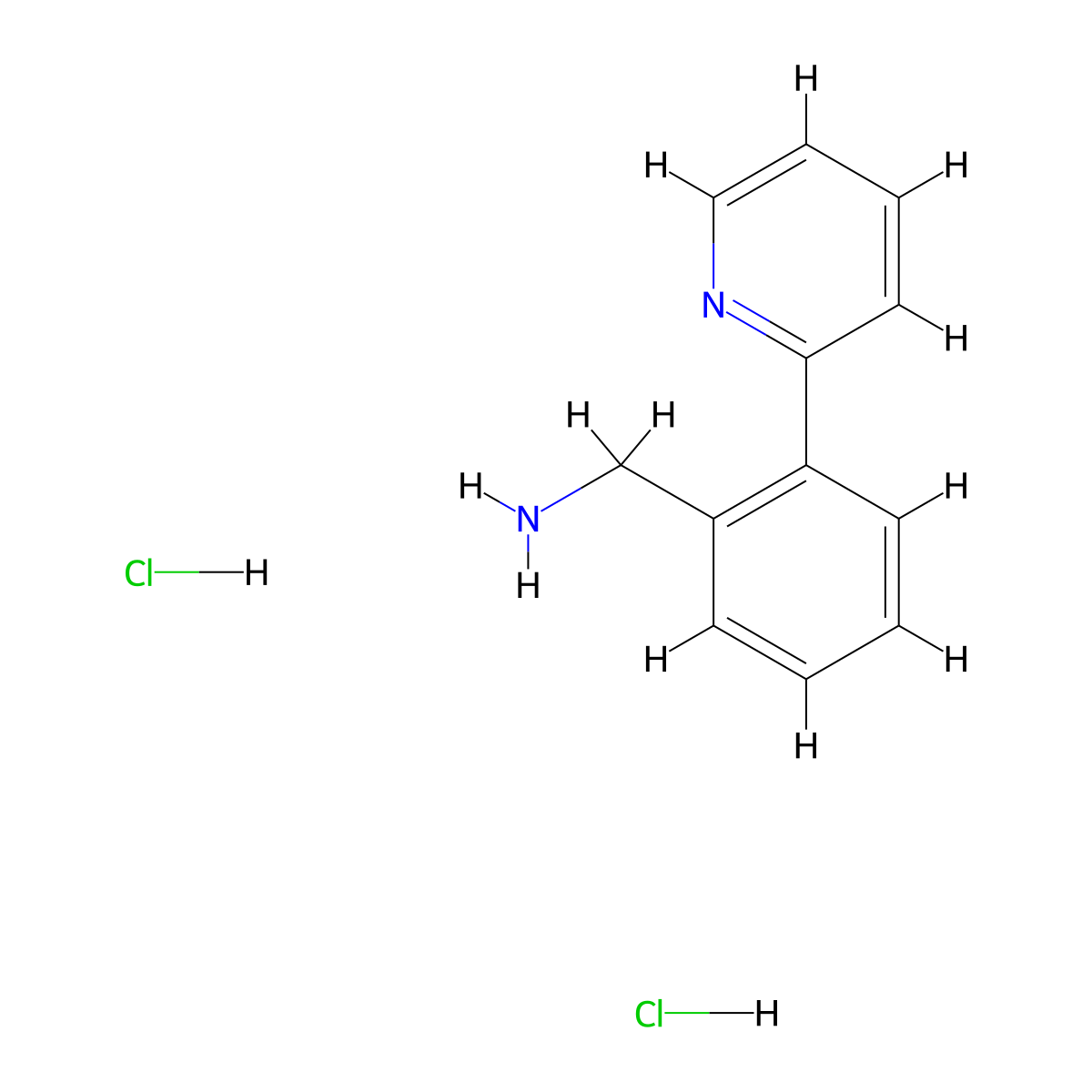 1-[2-(Pyridin-2-yl)phenyl]methanamine dihydrochloride molecular structure, CAS 2839157-88-7