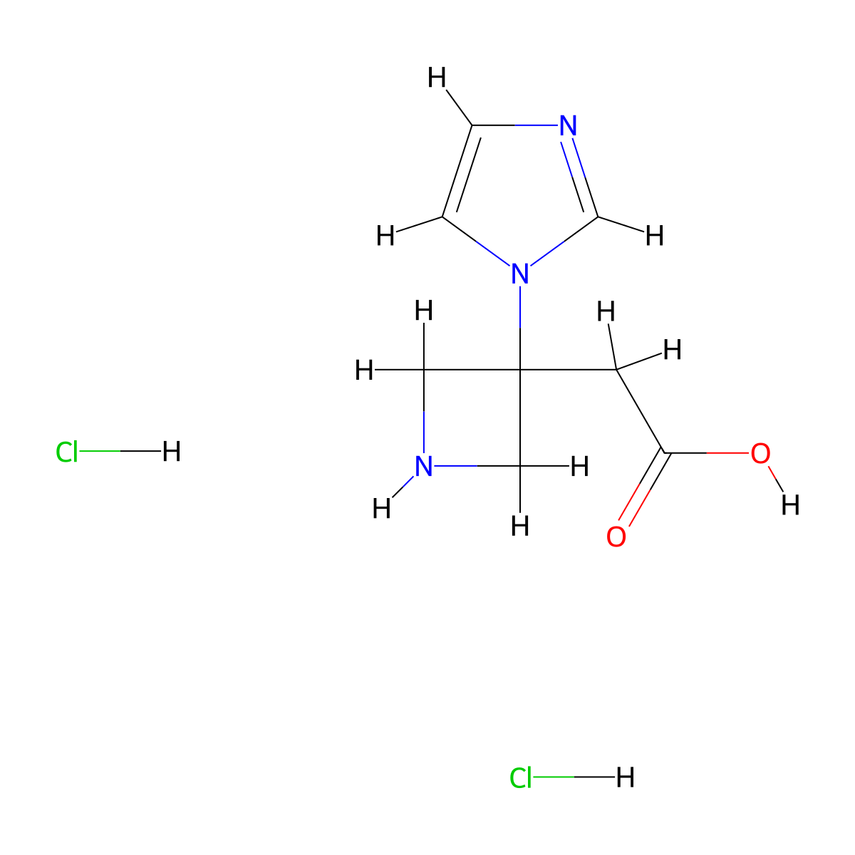 2-[3-(1H-imidazol-1-yl)azetidin-3-yl]acetic acid dihydrochloride molecular structure, CAS 2839157-93-4