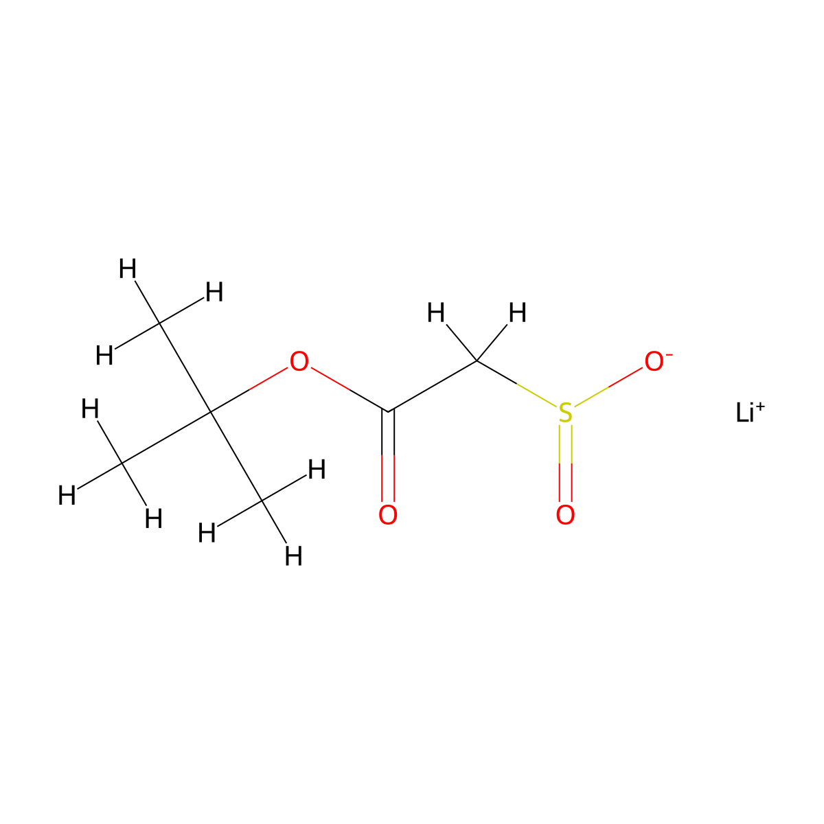 Lithium(1+) 2-(tert-butoxy)-2-oxoethane-1-sulfinate molecular structure, CAS 2839157-94-5