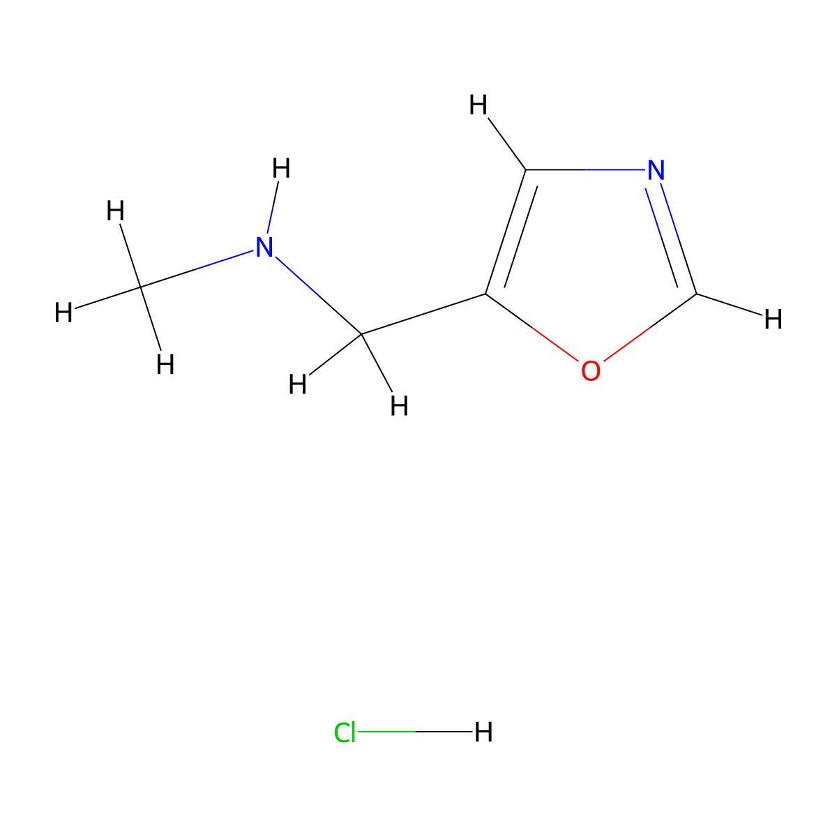 Methyl[(1,3-oxazol-5-yl)methyl]aminehydrochloride molecular structure, CAS 2839157-96-7