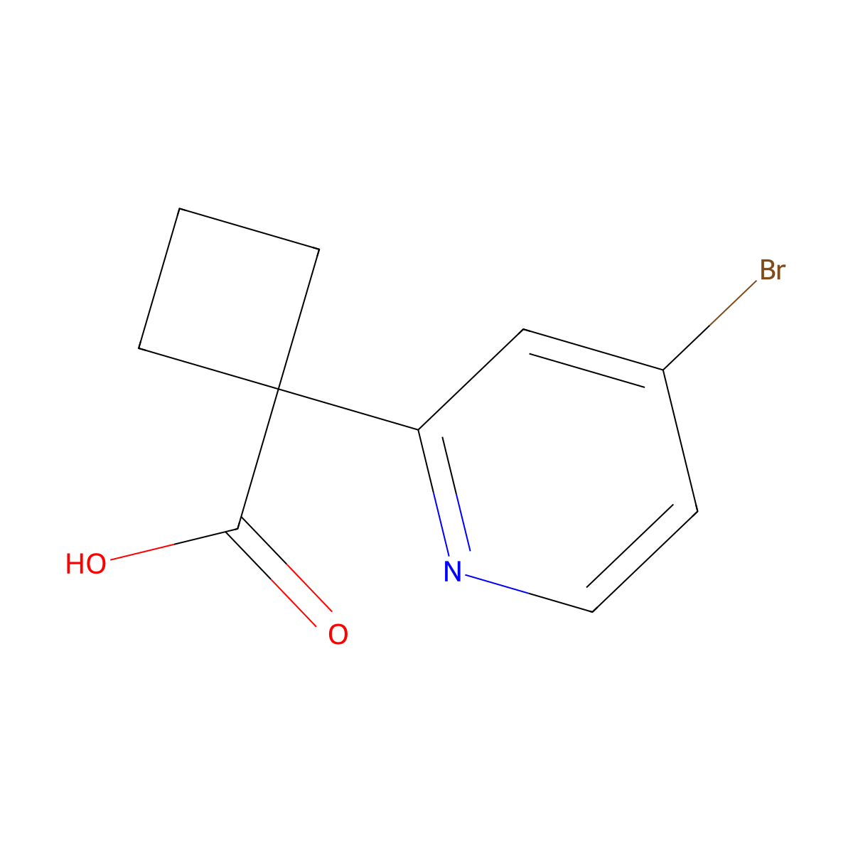 1-(4-Bromopyridin-2-yl)cyclobutane-1-carboxylic acid molecular structure, CAS 2839157-98-9