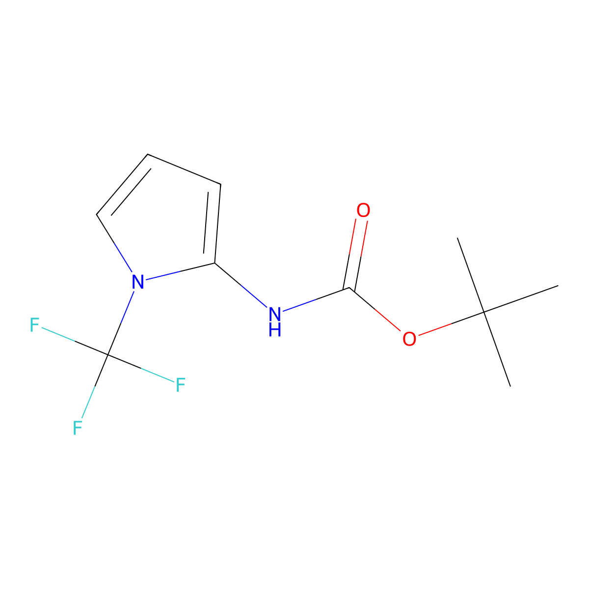 tert-butyl N-[1-(trifluoromethyl)-1H-pyrrol-2-yl]carbamate molecular structure, CAS 2839158-04-0